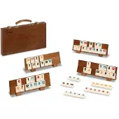 Cayro Rummi Classic Plus Wood Briefcase Board Game Doré Enfants