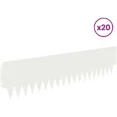 vidaXL Bordure de jardin, 20 pièces, 103 x 25 cm, acier, blanc