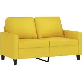 vidaXL Canapé à 2 places Jaune clair 120 cm Tissu