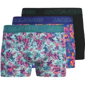 Jack & Jones Boxers 'JACEXOTIC LEAVES' bleu / menthe / rose clair / noir