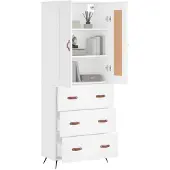 vidaXL Highboard blanc 69,5x34x180 cm Bois composite