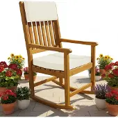 Casaria Fauteuil à bascule 107x54x76cm en bois d'acacia