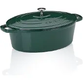 kela Plat à rôtir ovale Calido, vert émeraude, dimensions : 33 x 26 x 12 cm