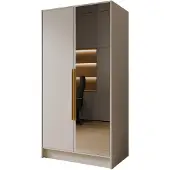 MargaretHadas24 Armoire Goya II 100 cm avec miroir (cachemire, poignées dorées)