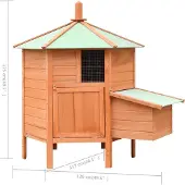 vidaXL Cage à poules 126x117x125 cm bois de pin & sapin