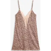 Bonprix Nuisette en satin à imprimé léopard