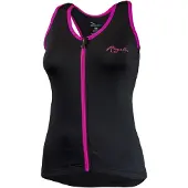 Rogelli Femmes, Maillot de cyclisme, Maillot Abbey Femme - Maillot sans manches - Noir/Rose (XS), Pink, Noir, XS