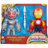 Marvel Iron Man et ses fantastiques amis : figurines Iron Man et Ultron, édition spéciale "duel", taille super grande (22,8 cm), jouets de super-héros pour enfants, à partir de 3 ans