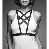 Bijoux indiscrets Maze - Cross Cleavage Harnais de Bondage, Noir