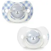 Suavinex Lot De 2 Sucettes Symétriques Suavinex Sx Pro Night&day Wild&free Bleu 0-6 Mois