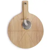 Livoo Ensemble de coupe de pizza 30 cm Bois