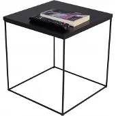 FutuStal Table basse carrée en fil métallique 40x40x43 Loft Noir+MiniPearl