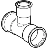 Geberit Gas-T-Stück Mapress d= 54x42x54mm, reduziert, Edelstahl (Connexion en T)