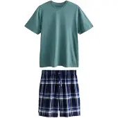 Next Pyjama court bleu / bleu marine / bleu cyan / gris / anthracite