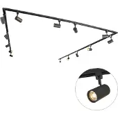 QAZQA Système d'éclairage sur rail monophasé intelligent avec 14 Wifi GU10 noir - Iconic Jeana