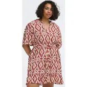 ONLY Carmakoma Robe 'CARANTONIA MIKASI' ivoire / cappuccino / lie de vin / rouge feu