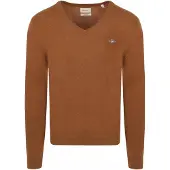 Gant Pullover Col-V Wool Blend Camel