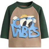 Next T-Shirt bleu ciel / kaki / vert foncé / blanc