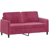 vidaXL 2-pc. Ensemble de canapé velours rouge vin