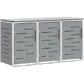 vidaXL Abri pour poubelles en acier inoxydable gris