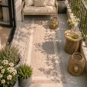De Onlinewinkelier b.v. Volero - Tapis de jeu lavable - Sierra Border Beige/Crème - 80x180 cm
