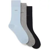 BOSS Lot de trois paires de chaussettes mi-mollet en maille stretch