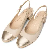 Ara Escarpins à bride arrière beige / or