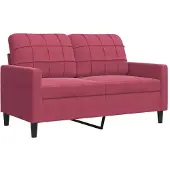 vidaXL Canapé 2 places vin rouge 120 cm velours