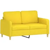 vidaXL Ensemble de canapés 3 pièces avec coussins Tissu jaune clair
