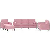 vidaXL Ensemble de canapés 4 pièces avec coussins Rose velours