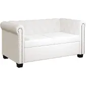 vidaXL Canapé Chesterfield à 2 places cuir synthétique blanc