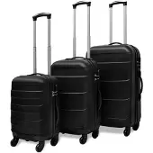 vidaXL Ensemble de valises à coque dure 3 pièces noir 45,5/55/66 cm