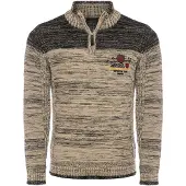 Carisma Pull-over beige / gris / orange / rouge sang