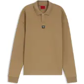 HUGO Sweat en coton mélangé structuré avec col polo