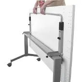 Hjh OFFICE PRO KALA 16 | Table pliante sur roulettes | 160 cm | Argent - Table de réunion blanche