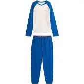 Tommy Hilfiger Underwear Pyjama long bleu / blanc