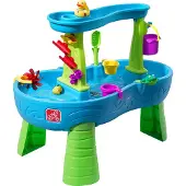 Step2 Rain Showers Splash Pond Water Table - Avec 13 pièces d'accessoires - Jouet d'eau pour enfant - Table d'activité avec eau pour jardin/extérieur
