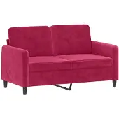 vidaXL Canapé à 2 places Rouge bordeaux 120 cm Velours