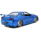 Jada Miniature montée - - Nissan Skyline GT-R R34 - Bleu métallisé - 1/24 - Furious 7 2002
