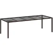 vidaXL Table de jardin marron en polyrotin