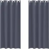 vidaXL Rideaux occultants à œillets, lot de 2, anthracite, 260 x 140 cm