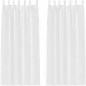 vidaXL Rideaux occultants avec anneaux 2 pcs blanc pur 225 x 140 cm