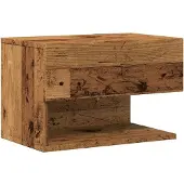 vidaXL Table de chevet murale vieux bois