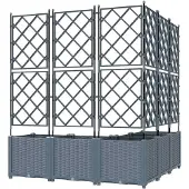 vidaXL Jardin - Jardinière, lot de 5, gris clair, 120 x 120 x 143 cm, plastique