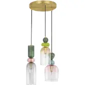 Nova Luce Suspension colorée Murano 3 lumières
