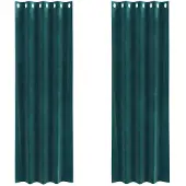 vidaXL Rideaux occultants 2 pcs vert foncé 140 x 260 cm velours
