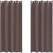 vidaXL Rideaux occultants à œillets, 2 pièces, marron foncé, polyester
