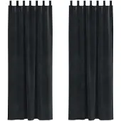 vidaXL Rideaux occultants 2 pièces Noir 140 x 225 cm Velours