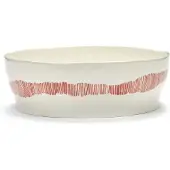 Serax Feast Saladier White|Red Stripes