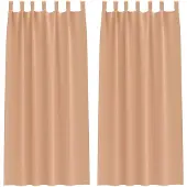 vidaXL Rideaux occultants avec anneaux 2 pcs brun clair 260 x 140 cm